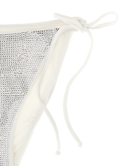 Swim Briefs by MC2 Saint Barth for women in polyamide & rhinestone white features a sleek silhouette from the Women's Polyamide & Rhinestone Swim Briefs collection, showcasing a sleek cut designed for a sleek fit.