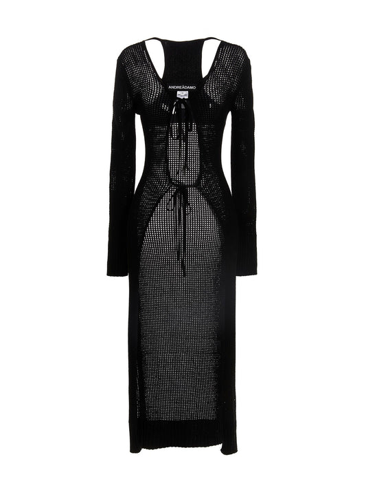 Cardigan by ANDREĀDAMO for women in viscose polyester & polyamide black features an crisp silhouette, showcasing a sophisticated and long-sleeve detail for a truly crisp finish.