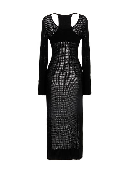 Cardigan by ANDREĀDAMO for women in viscose polyester & polyamide black features an impeccable silhouette, showcasing a sophisticated and detail for a truly impeccable finish.