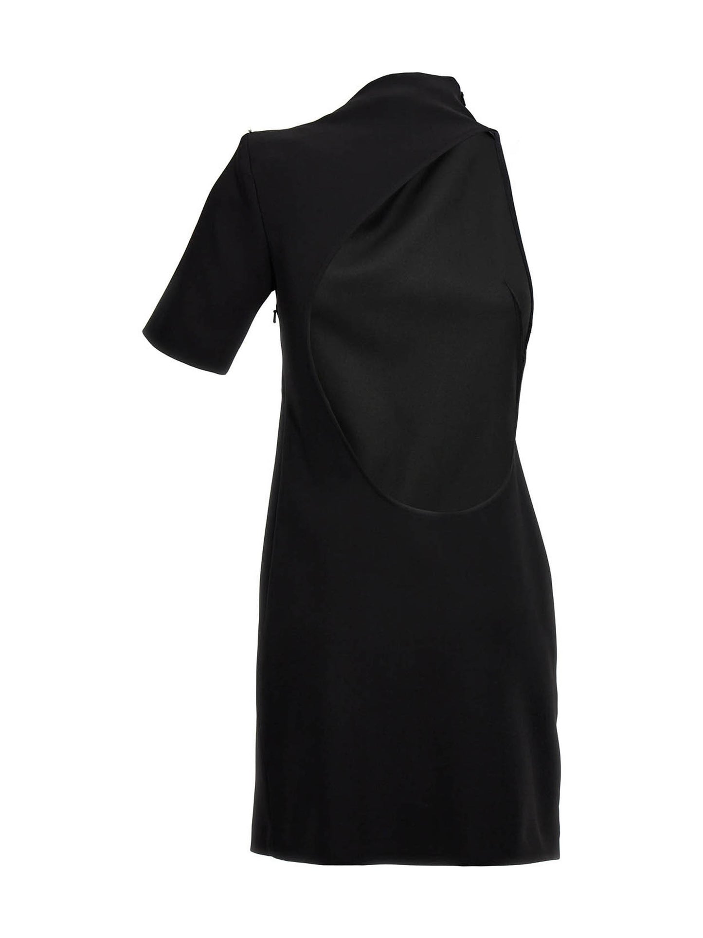 Dress by Sportmax for women in stretch viscose black features a dramatic silhouette, showcasing an elegant and that flows into a dramatic maxi short.