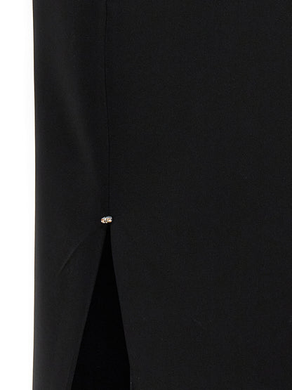 Skirt by Sportmax for women in stretch viscose black features a contoured silhouette from the Women's Stretch Viscose Long Skirt collection, characterized by its contoured long for a contoured finish.