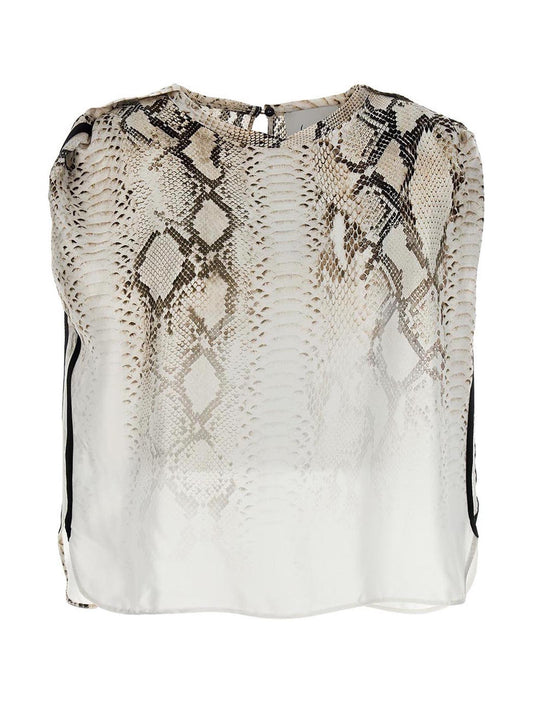 Blouse by NUDE for women in viscose multicolor, nude, patterned & print features an polished silhouette, showcasing a sophisticated and short-sleeve detail for a truly polished finish.