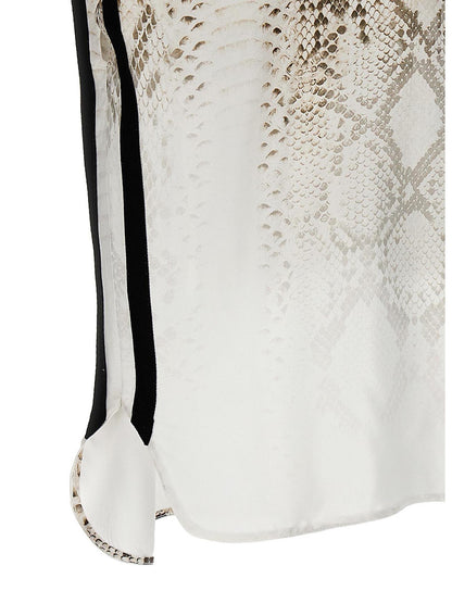 Blouse by NUDE for women in viscose multicolor, nude, patterned & print features an architectural silhouette with a refined and elegant for a architectural look.