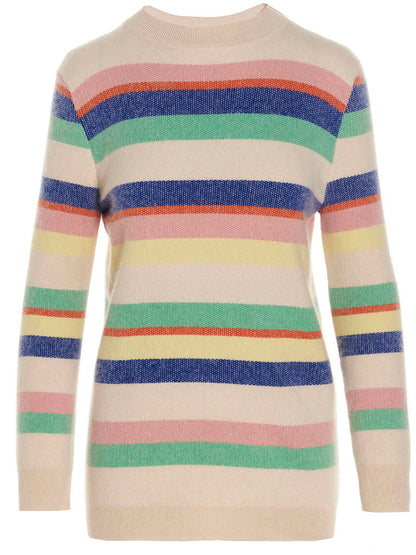 Cardigan by MIXIK for women in cashmere multicolor features a nuanced silhouette with a refined and nuanced long-sleeve detailing for a sophisticated look.