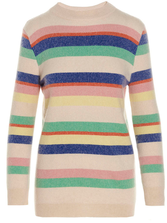 Cardigan by MIXIK for women in cashmere multicolor features a nuanced silhouette with a refined and nuanced long-sleeve detailing for a sophisticated look.