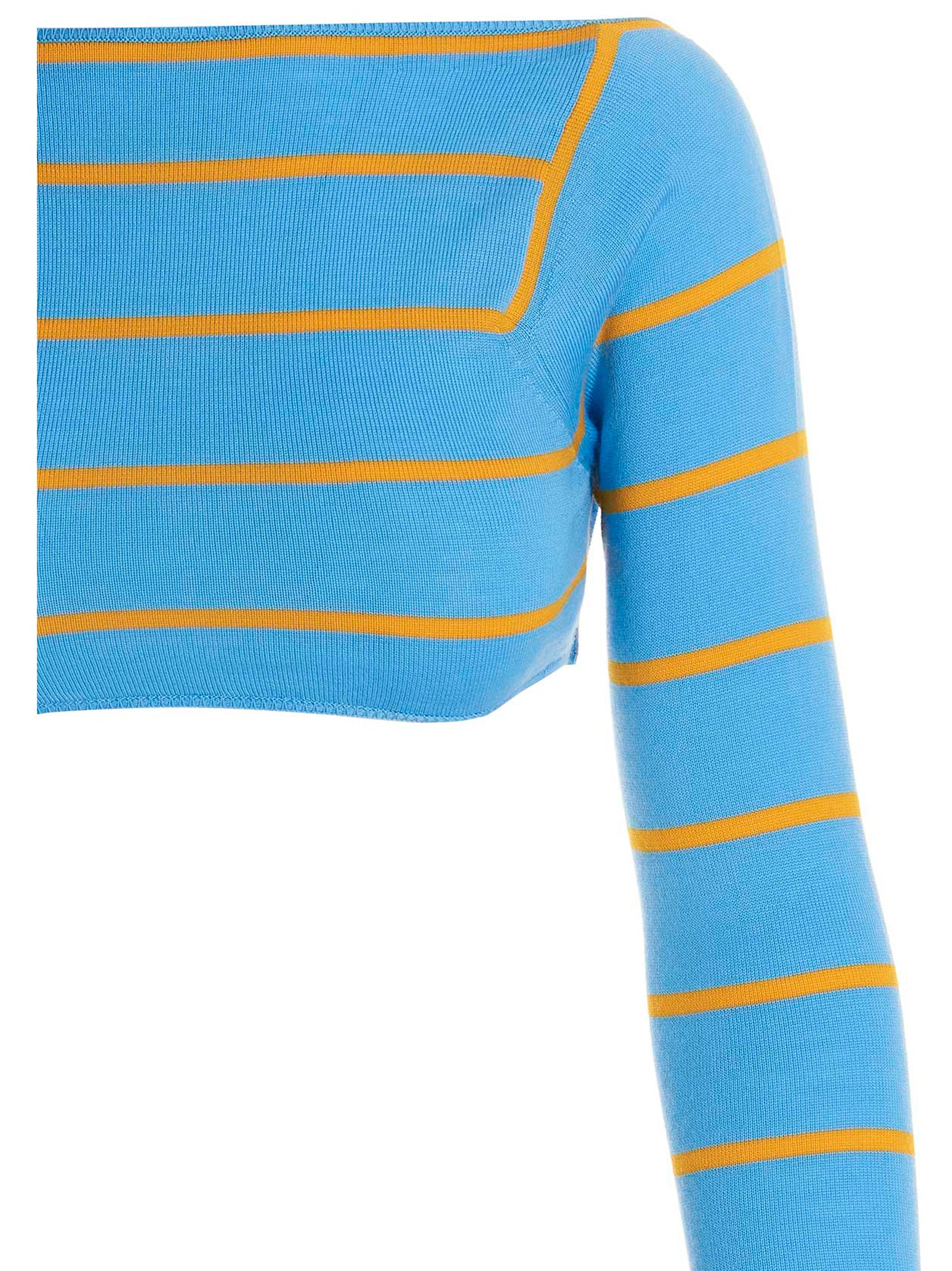 Cardigan by Emilio Pucci for women in wool & silk light-blue & striped features an crisp silhouette, showcasing a sophisticated and detail for a truly crisp finish.