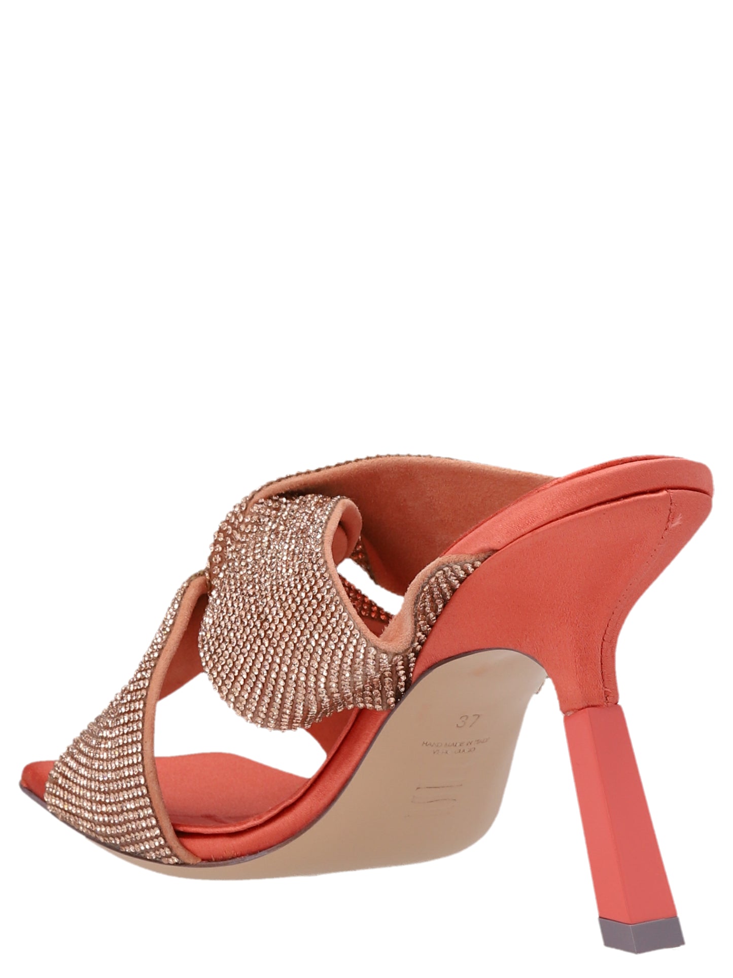 Stiletto Mules Sandals by SEBASTIAN for women in viscose linen & sequins multicolor, pink & red features an effortlessly chic silhouette from the Women's Viscose Linen & Sequins Stiletto Mules Sandals collection, showcasing a effortlessly chic stiletto and elegant .