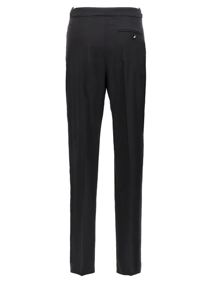 Pants by Nensi Dojaka for women in virgin wool black features an on trend silhouette with a and straight-leg cut in an elegant long for a sophisticated look.