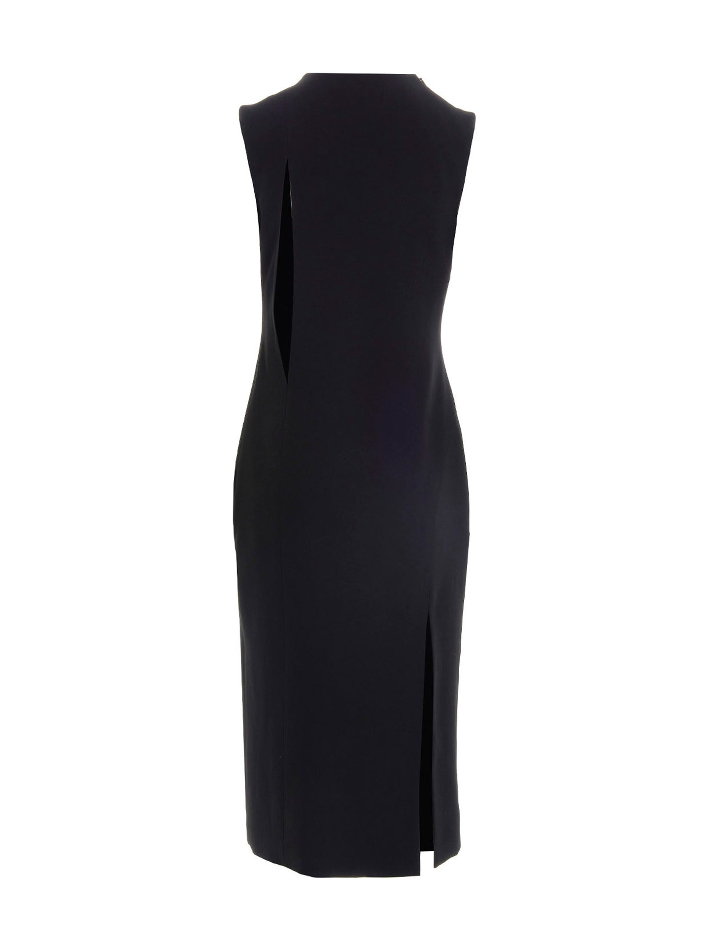 Dress by Versace for women in acetate & viscose black features an magnificent silhouette, artfully detailed with a magnificent round split neckline and that flows into an magnificent midi.