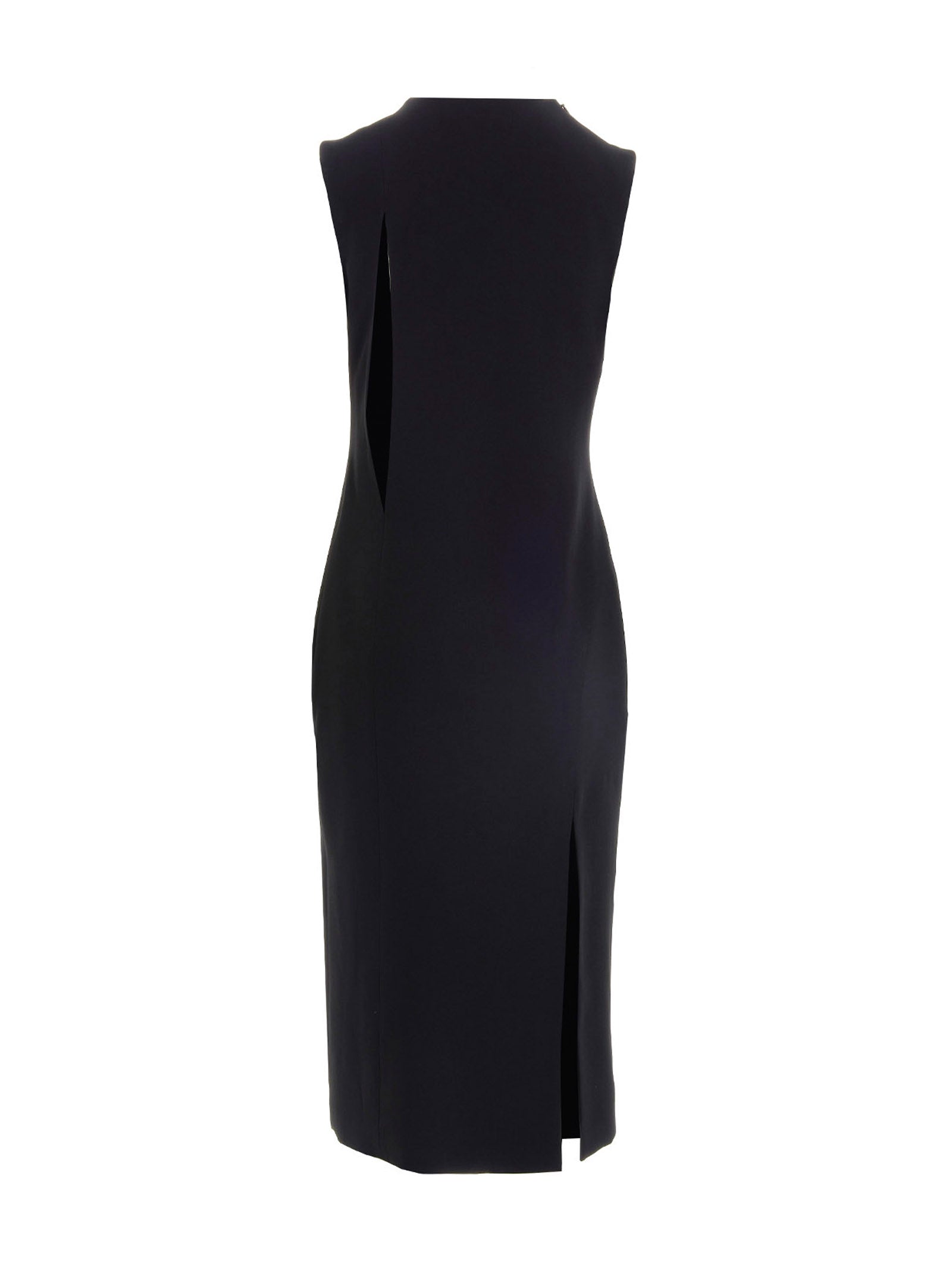 Dress by Versace for women in acetate & viscose black features an magnificent silhouette, artfully detailed with a magnificent round split neckline and that flows into an magnificent midi.
