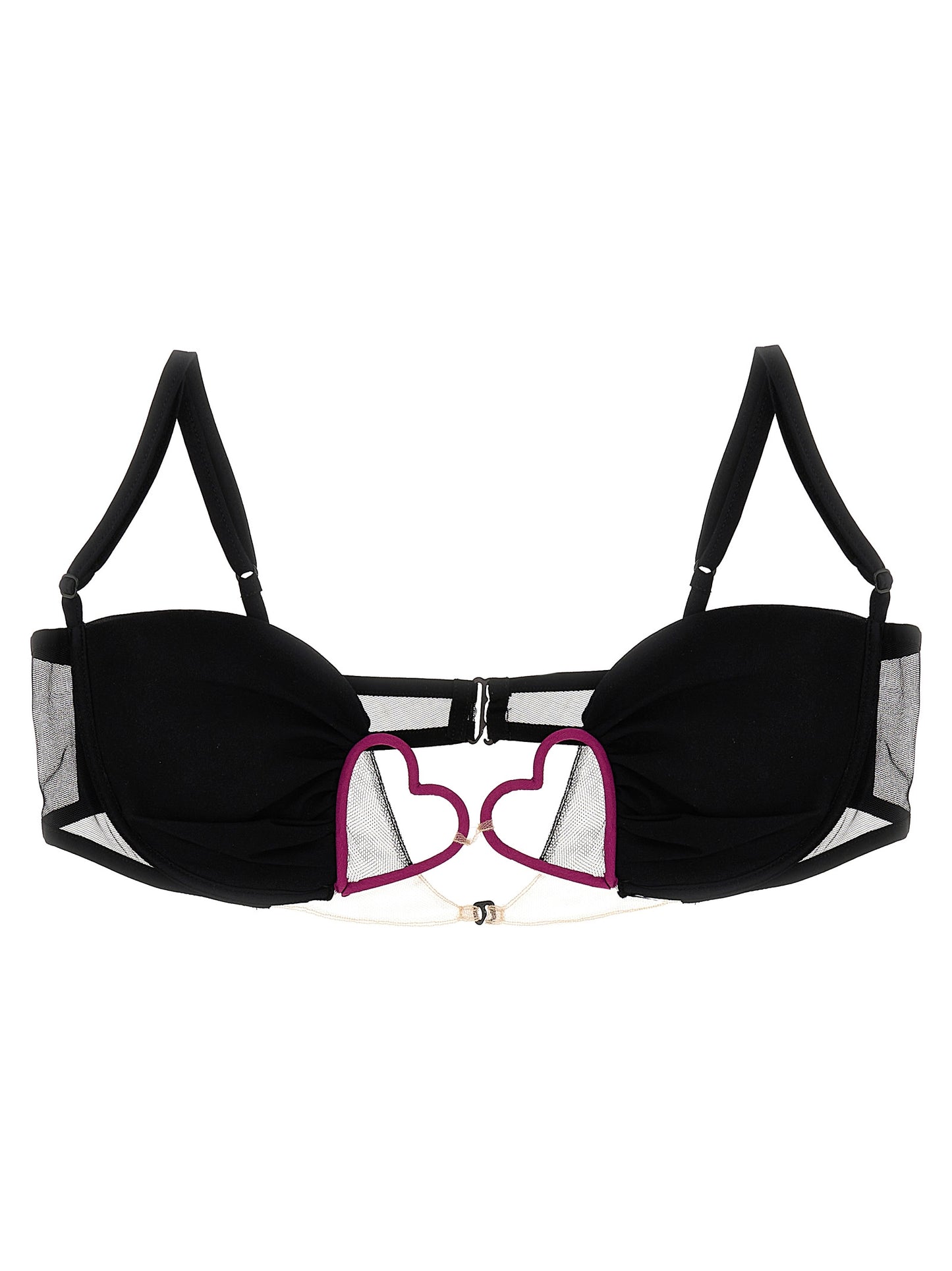 Bra by Nensi Dojaka for women in polyamide & silk black features a discreet silhouette, showcasing the discreet design and fit of this Heart Women's Polyamide & Silk Bra.