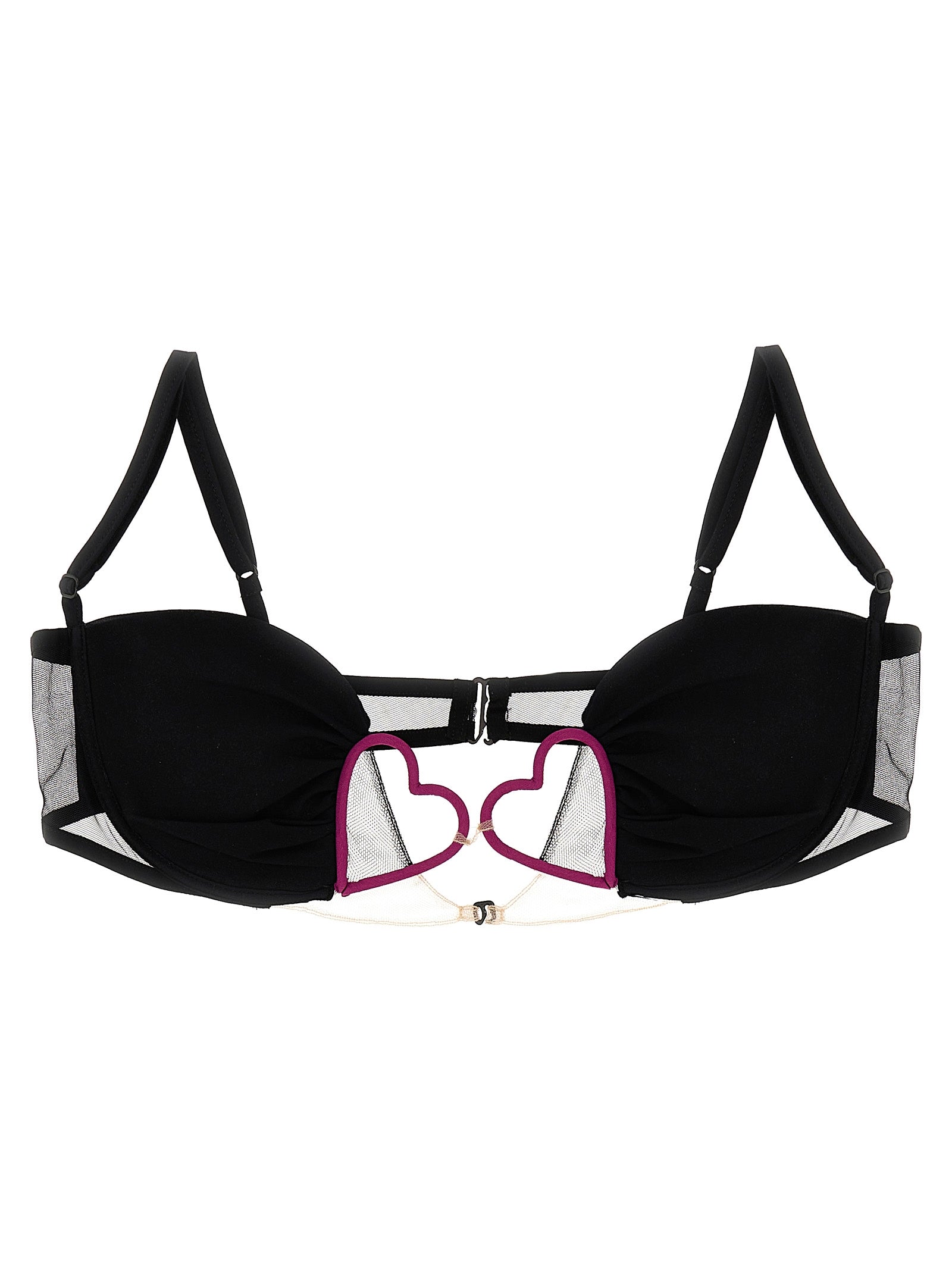 Bra by Nensi Dojaka for women in polyamide & silk black features a discreet silhouette, showcasing the discreet design and fit of this Heart Women's Polyamide & Silk Bra.