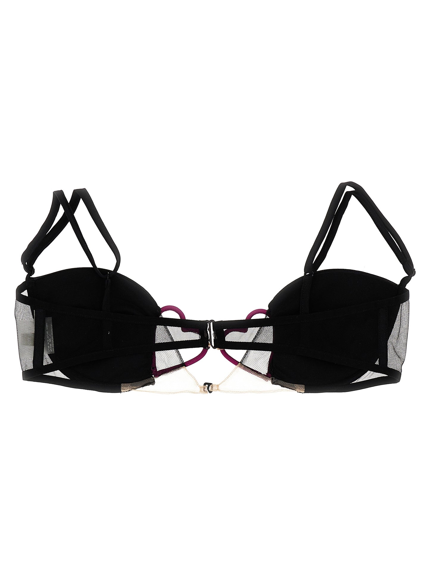 Bra by Nensi Dojaka for women in polyamide & silk black features an chic silhouette, showcasing the chic design of the Heart Women's Polyamide & Silk Bra collection with a sophisticated and chic fit.