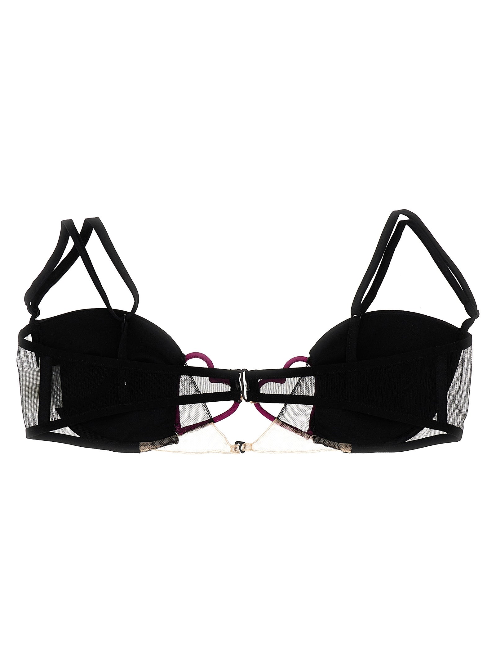 Bra by Nensi Dojaka for women in polyamide & silk black features an chic silhouette, showcasing the chic design of the Heart Women's Polyamide & Silk Bra collection with a sophisticated and chic fit.