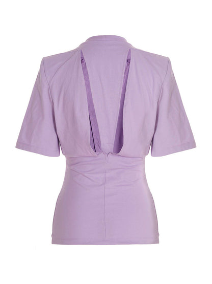 T-Shirt by The Attico for women in cotton purple features an on trend silhouette, perfectly showcasing a on trend and crew neckline for an elevated aesthetic.