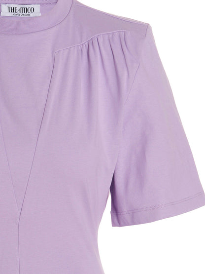T-Shirt by The Attico for women in cotton purple features a plush silhouette, showcasing a sophisticated crew neckline and for a truly plush finish.