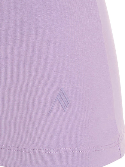 T-Shirt by The Attico for women in cotton purple showcases a dramatic silhouette, elegantly detailed with a dramatic and for a truly dramatic finish.