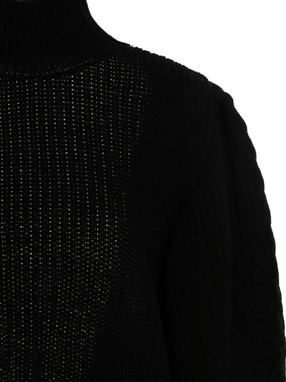 Cardigan by MIXIK for women in wool black showcases a luxurious silhouette, meticulously detailed with a sophisticated and for a refined finish.