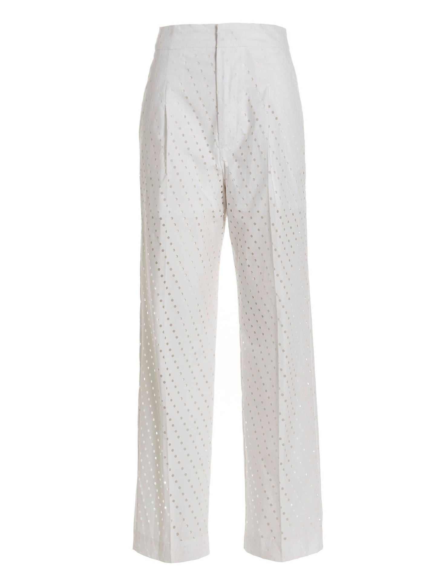 Jeans by NUDE for women in denim cotton nude & white features a polished silhouette with a polished straight-leg, reaching a polished long and finished with a polished high rise.