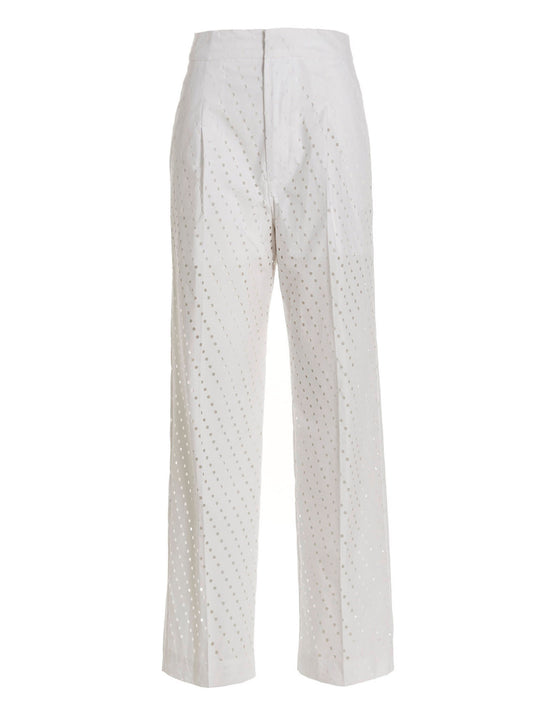 Jeans by NUDE for women in denim cotton nude & white features a polished silhouette with a polished straight-leg, reaching a polished long and finished with a polished high rise.