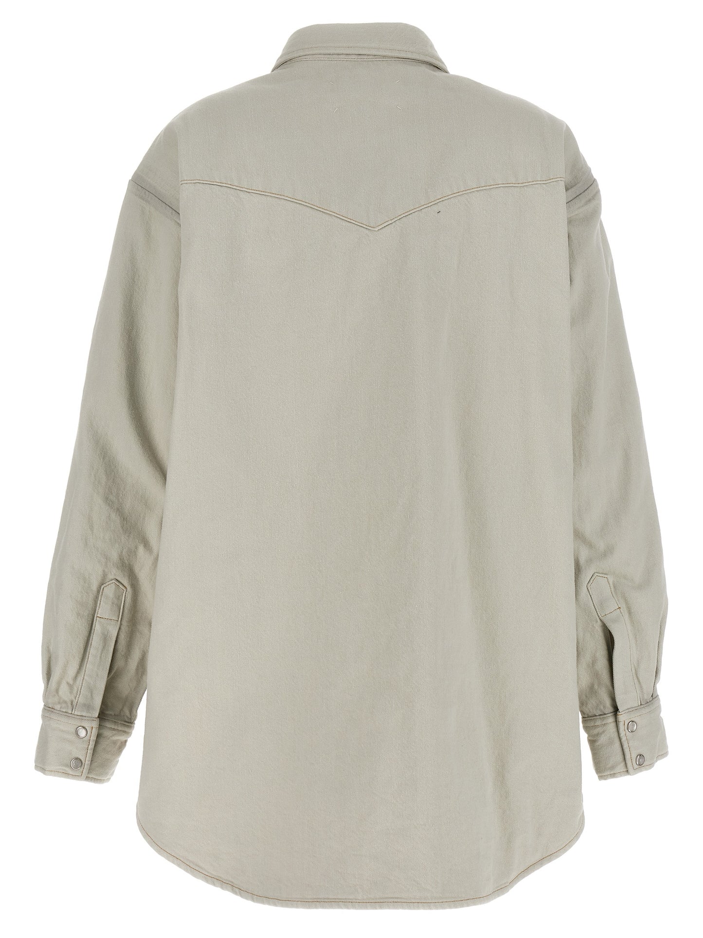 Trucker Jacket by Maison Margiela for women in denim cotton white features an on trend silhouette, showcasing refined pockets & insulated and a sophisticated for a truly on trend finish.