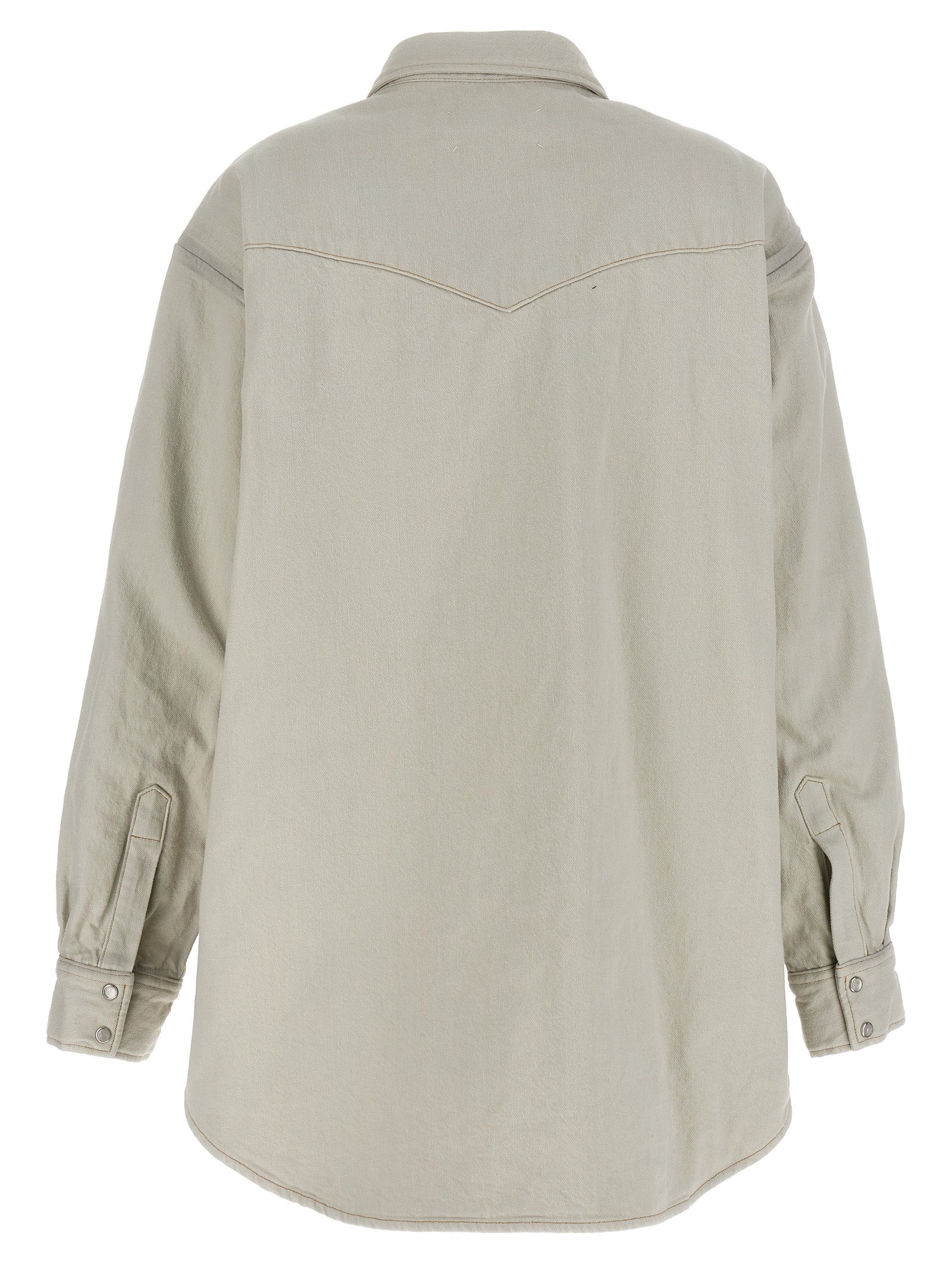 Trucker Jacket by Maison Margiela for women in denim cotton white features an on trend silhouette, showcasing refined pockets & insulated and a sophisticated for a truly on trend finish.