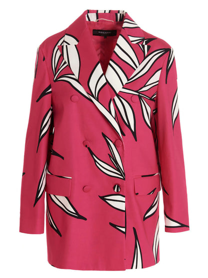 Blazer by ROCHAS for women in cotton fuchsia, floral & print presents a distinguished silhouette, detailed with a distinguished and distinctive for a truly sophisticated finish.