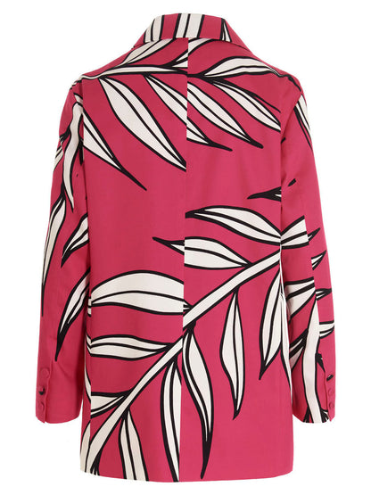 Blazer by ROCHAS for women in cotton fuchsia, floral & print presents a distinguished silhouette, detailed with a distinguished and distinctive for a truly sophisticated finish.