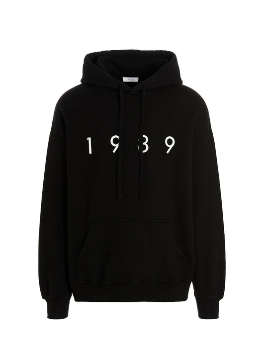 Sweatshirt Hoodie by 1989 Studio for men in cotton black & print features a authentic silhouette, showcasing a sophisticated hooded neckline and authentic detail for a refined finish.