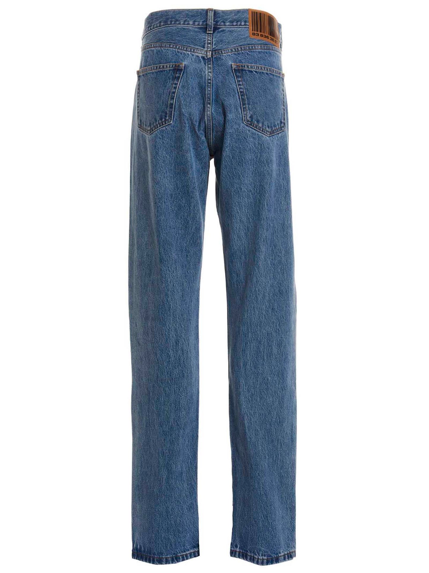 Jeans by VTMNTS for men in denim cotton blue features an sartorial straight-leg, relaxed-fit & oversized and long with a cut for a sartorial finish.