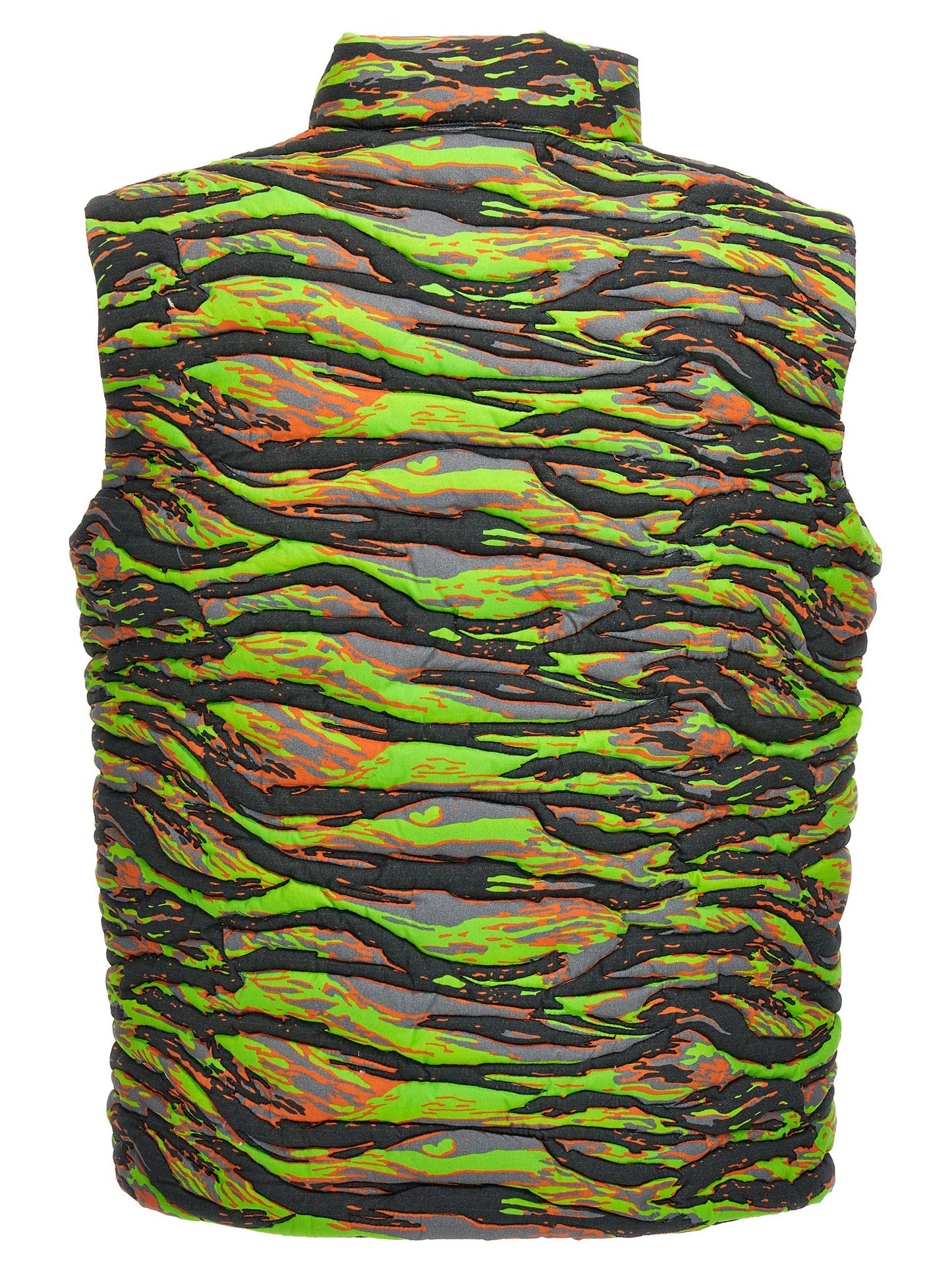 Vest by ERL for men in cotton multicolor, patterned & camouflage features a chic silhouette, expertly detailed with a refined high-collar neckline and premium pockets & insulated for a truly chic look.