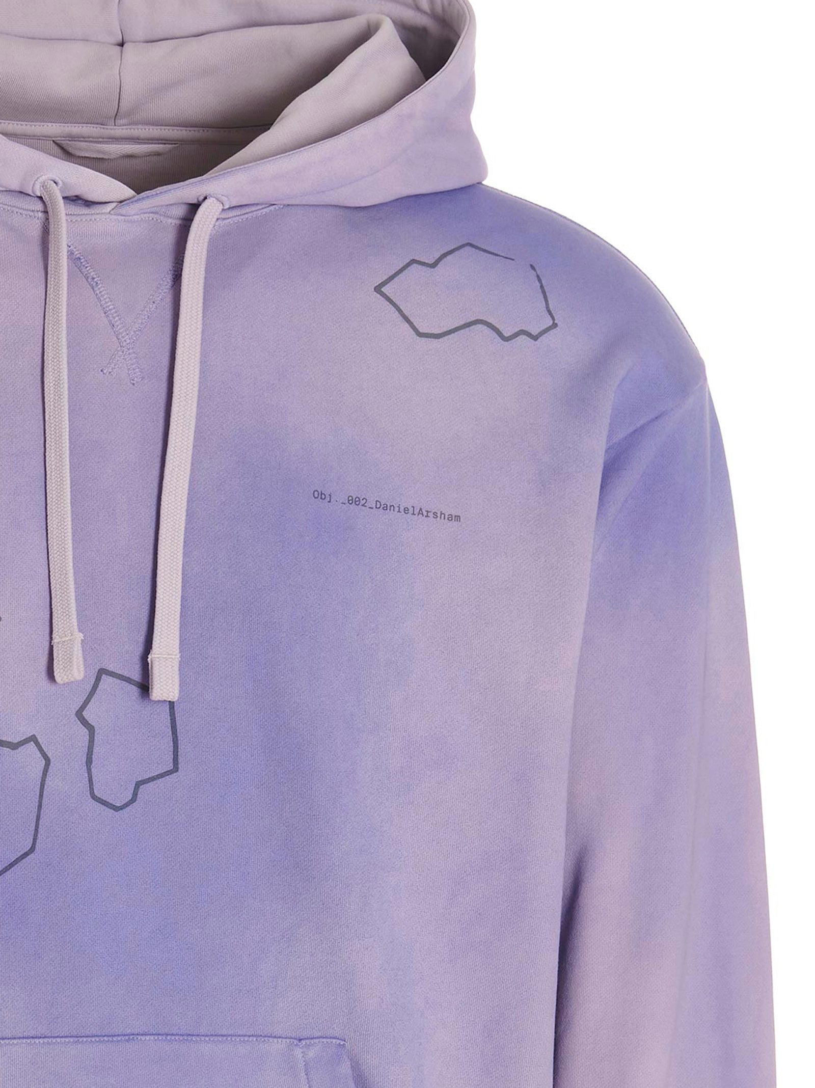 Sweatshirt Hoodie by Objects IV Life for men in cotton purple & print features an luminous silhouette, showcasing a sophisticated hooded neckline and for a truly luminous look.