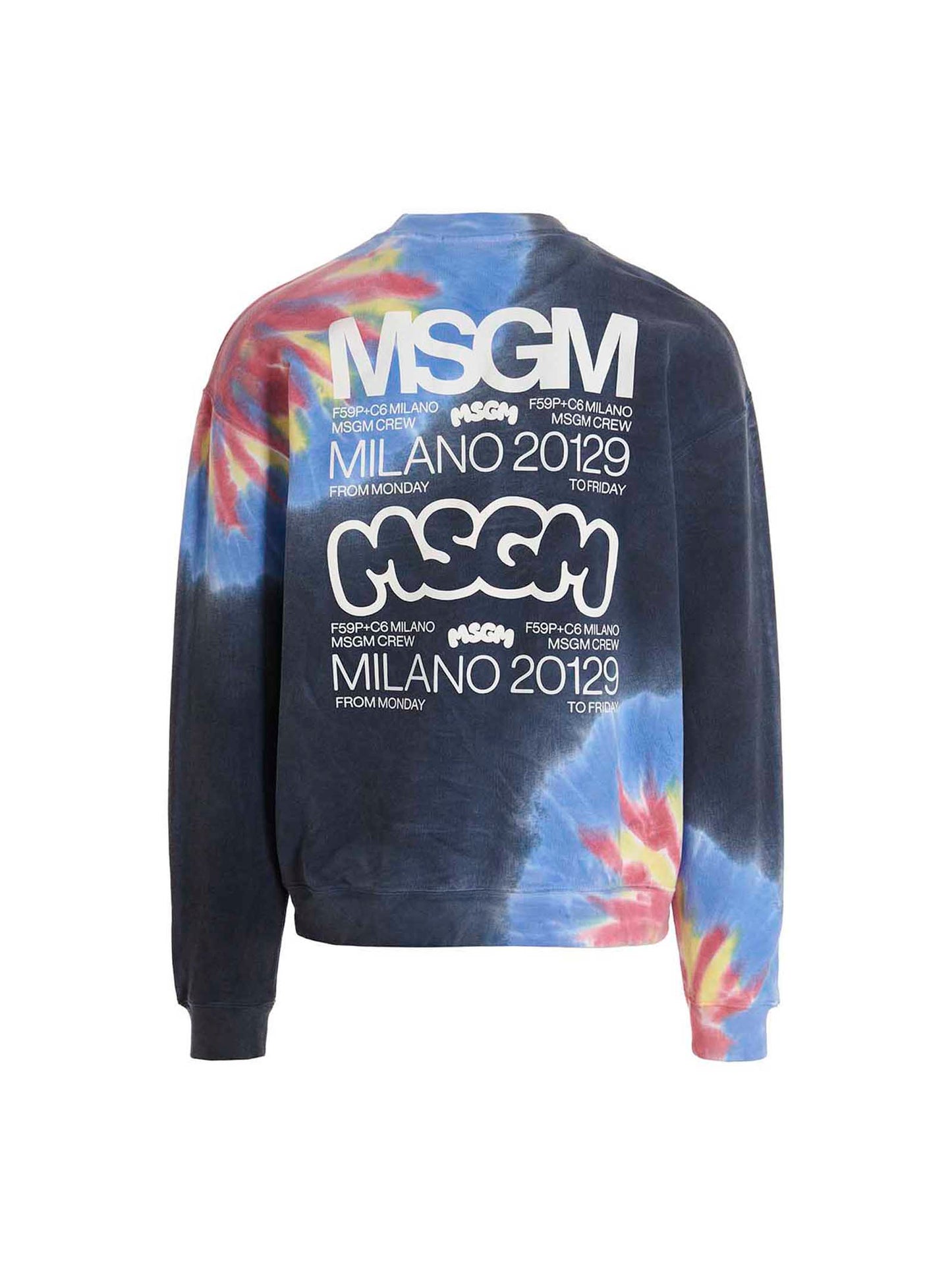 Sweatshirt by MSGM for men in cotton multicolor, tie-dye & print showcases a slouchy chic silhouette, artfully detailed with a slouchy chic and for a slouchy chic finish.