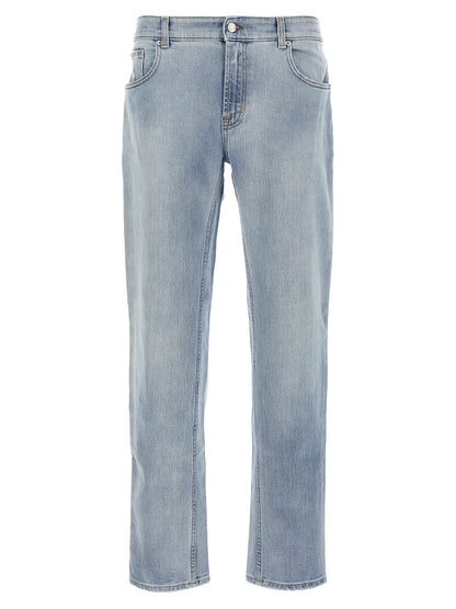 Jeans by Department 5 for men in stretch denim cotton light-blue features an sartorial slim and long with a cut for a sartorial finish.