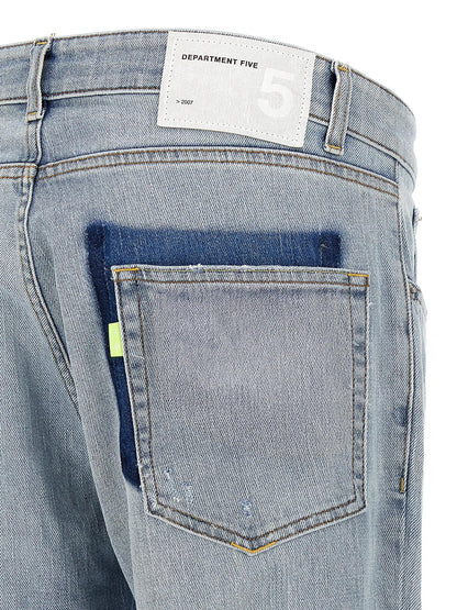 Jeans by Department 5 for men in stretch denim cotton light-blue features a refined silhouette with a refined slim, defined by a and a refined long for a refined finish.