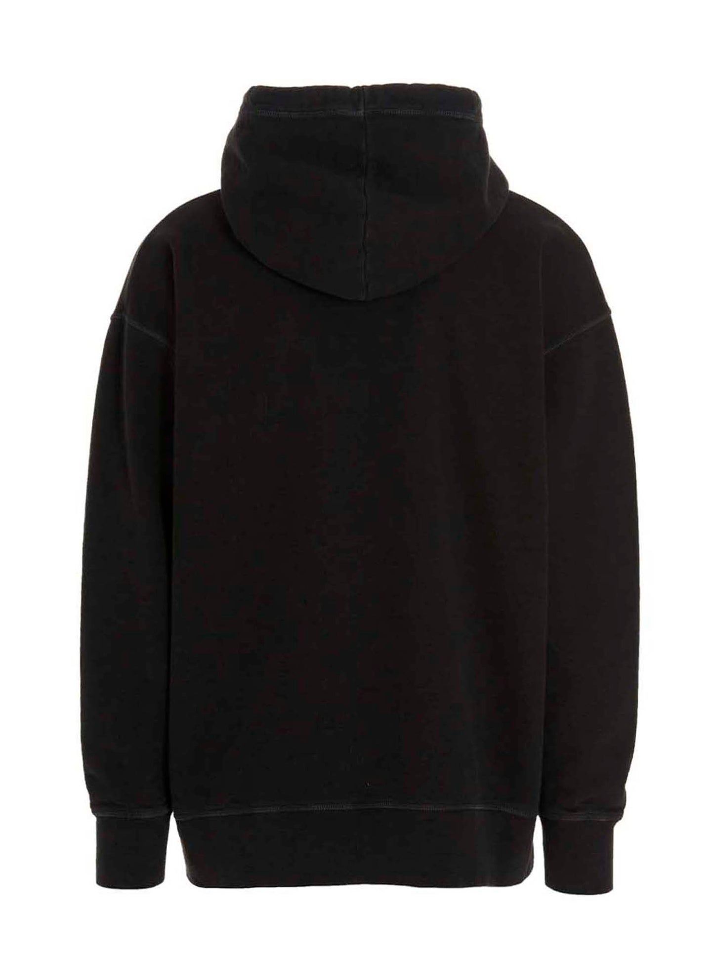 Sweatshirt Hoodie by Dsquared² for men in cotton black & print features a slouchy chic silhouette, detailed with a slouchy chic and a signature hooded neckline for an elevated aesthetic.