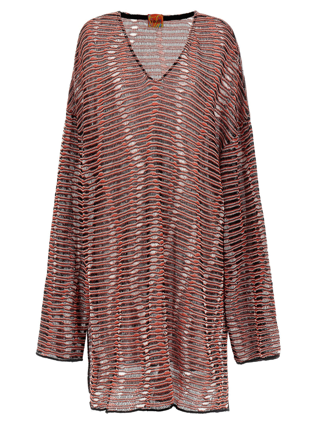 Cardigan by VITELLI for men in organic cotton & polyamide multicolor, patterned & jacquard features an impeccable silhouette, showcasing a sophisticated v-neck neckline and long-sleeve detail for a truly impeccable finish.