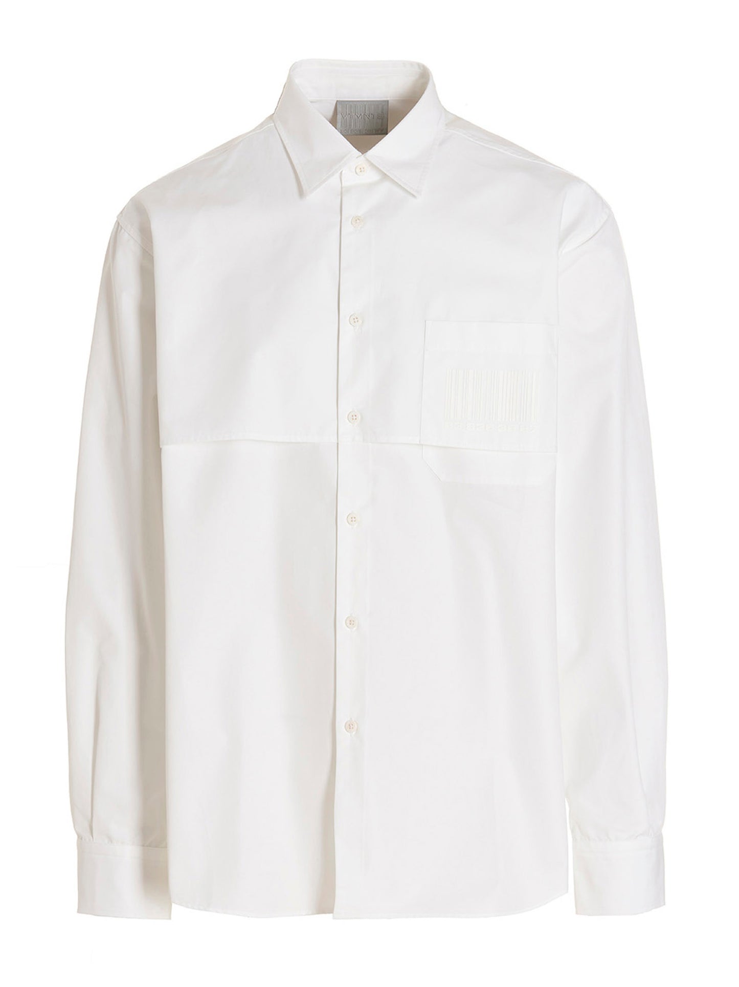 Shirt by VTMNTS for men in cotton white & print features an polished silhouette, showcasing a sophisticated and detail for a truly polished finish.