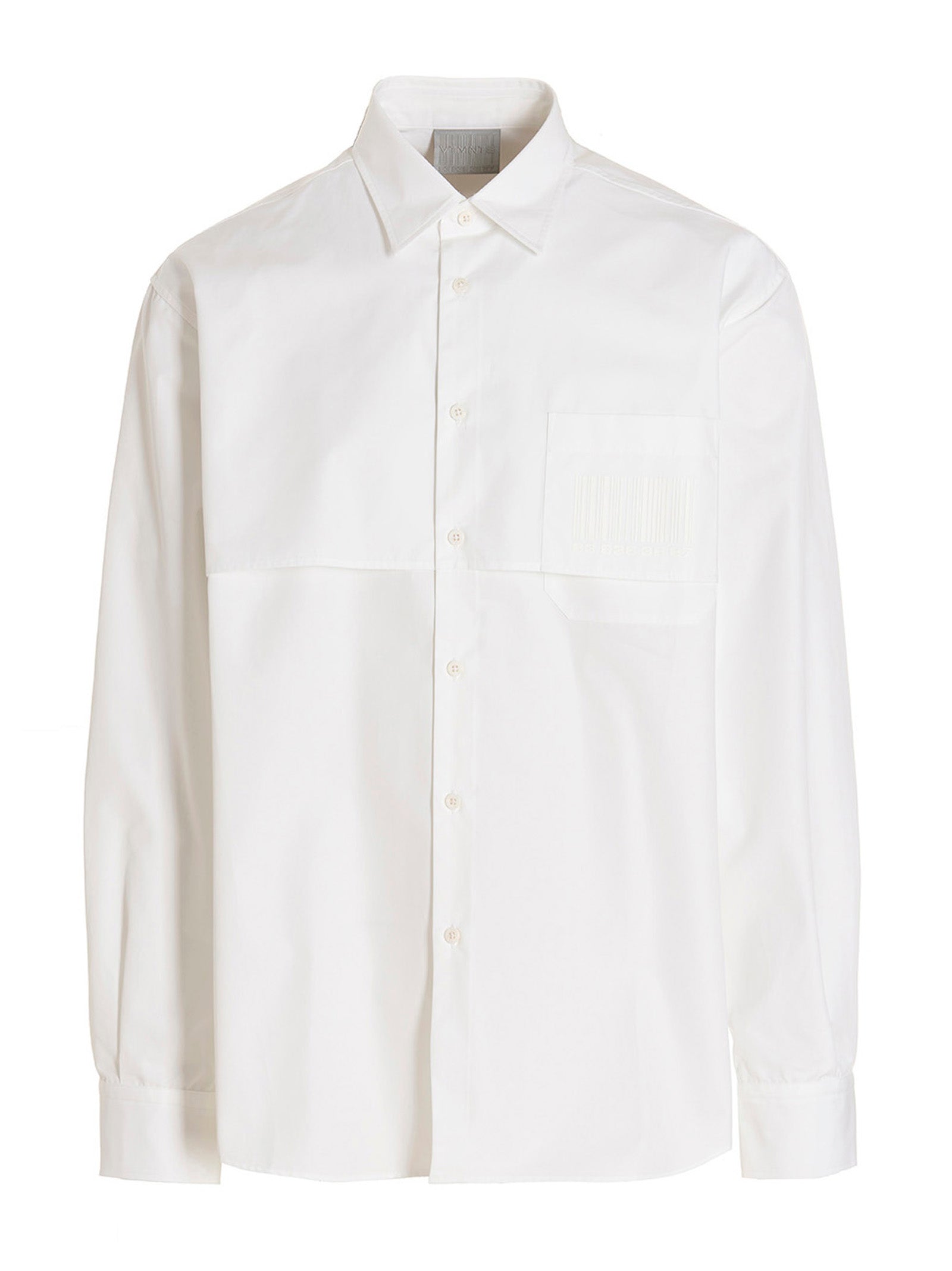 Shirt by VTMNTS for men in cotton white & print features an polished silhouette, showcasing a sophisticated and detail for a truly polished finish.