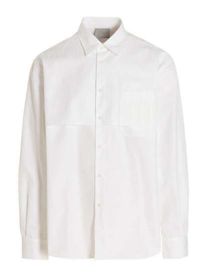 Shirt by VTMNTS for men in cotton white & print features an polished silhouette, showcasing a sophisticated and detail for a truly polished finish.