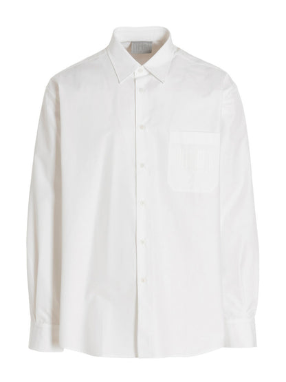 Shirt by VTMNTS for men in cotton white & print, featuring a nuanced and nuanced for a sophisticated finish.