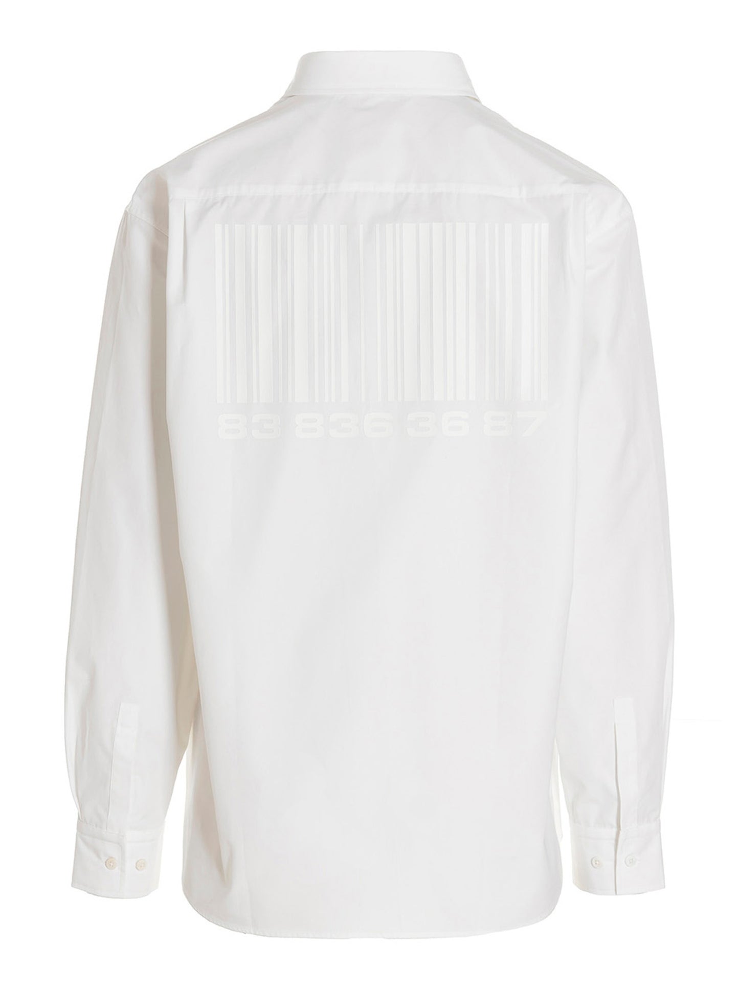 Shirt by VTMNTS for men in cotton white & print showcases a sublime silhouette, artfully detailed with a sublime and for a sophisticated, sublime finish.