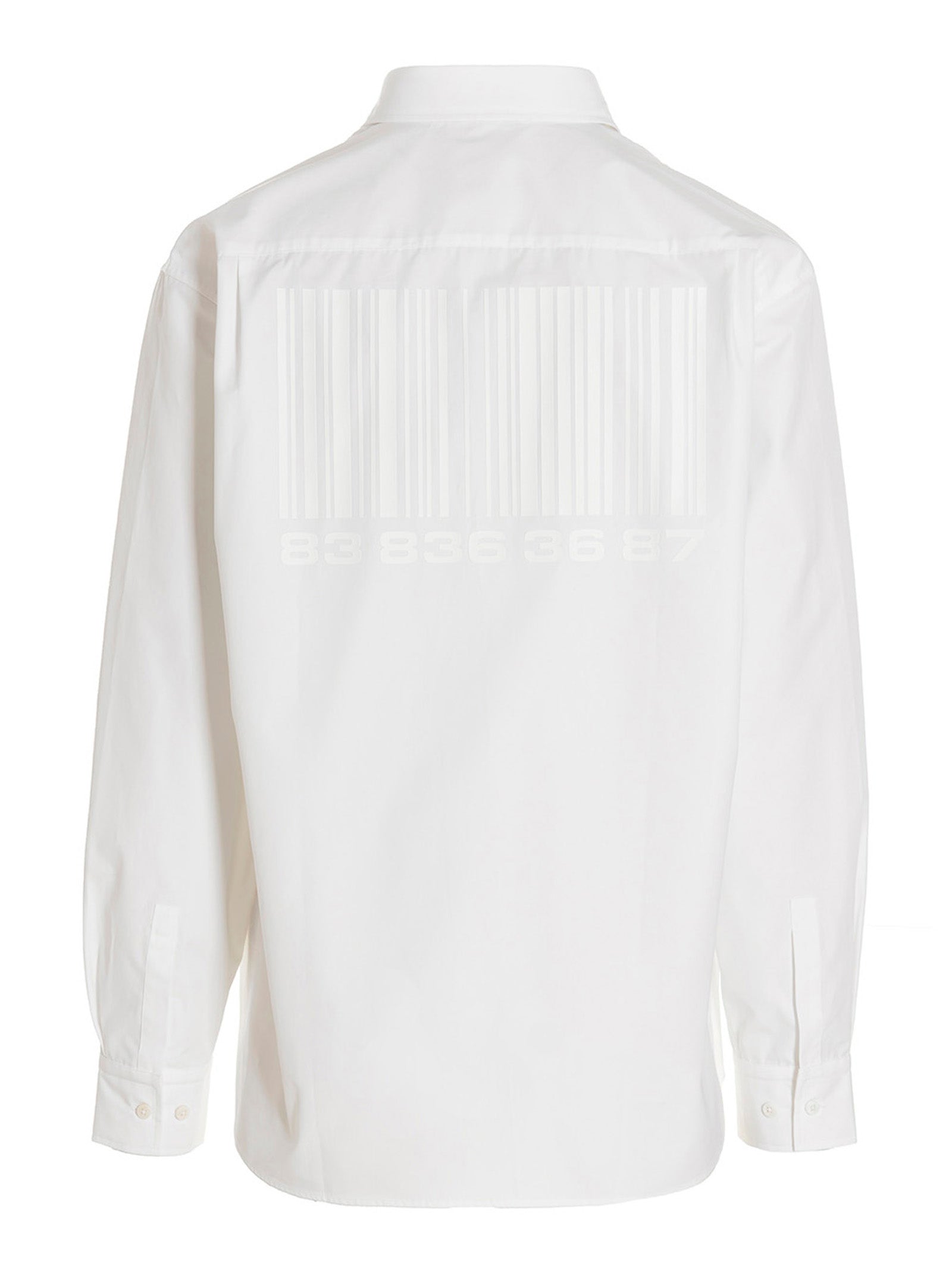 Shirt by VTMNTS for men in cotton white & print showcases a sublime silhouette, artfully detailed with a sublime and for a sophisticated, sublime finish.
