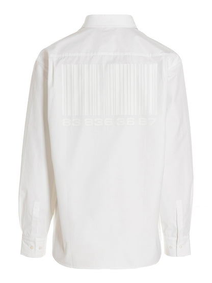 Shirt by VTMNTS for men in cotton white & print showcases a sublime silhouette, artfully detailed with a sublime and for a sophisticated, sublime finish.