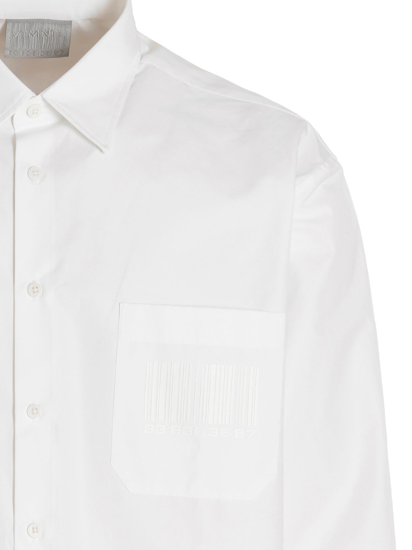Shirt by VTMNTS for men in cotton white & print features an polished silhouette, showcasing a sophisticated and detail for a truly polished finish.