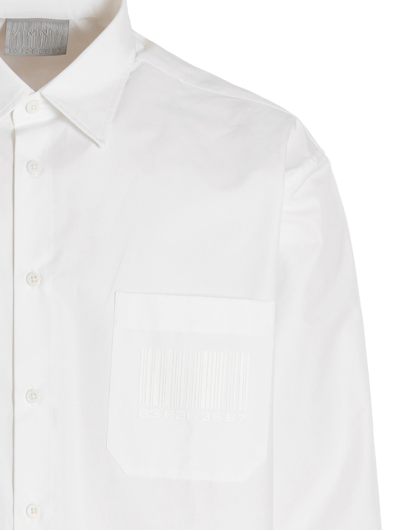 Shirt by VTMNTS for men in cotton white & print features an polished silhouette, showcasing a sophisticated and detail for a truly polished finish.