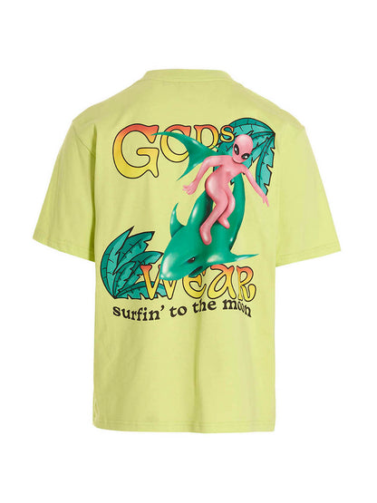 T-Shirt by GCDS for men in cotton bicolour, green & print features an edgy silhouette, meticulously detailed with a sophisticated and for a truly edgy finish.