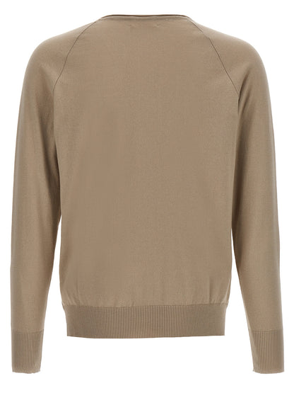 Cardigan by MA'RY'YA for men in modacrylic & cotton beige showcases a captivating silhouette, artfully detailed with a captivating and v-neck neckline for a truly sophisticated captivating look.