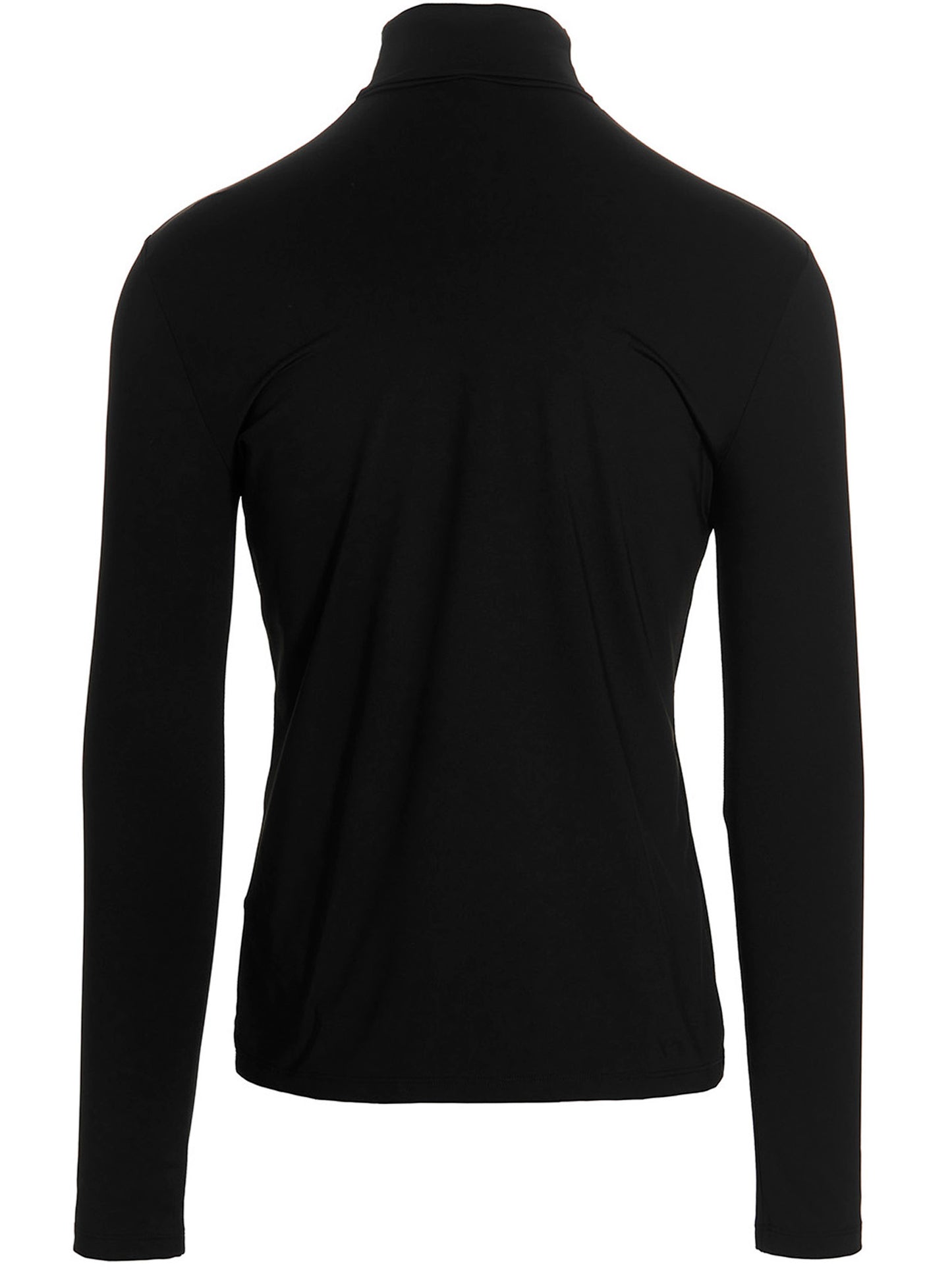 Cardigan by VTMNTS for men in stretch polyamide black & signature showcases a captivating silhouette, artfully detailed with a captivating and turtle neckline for a truly sophisticated captivating look.