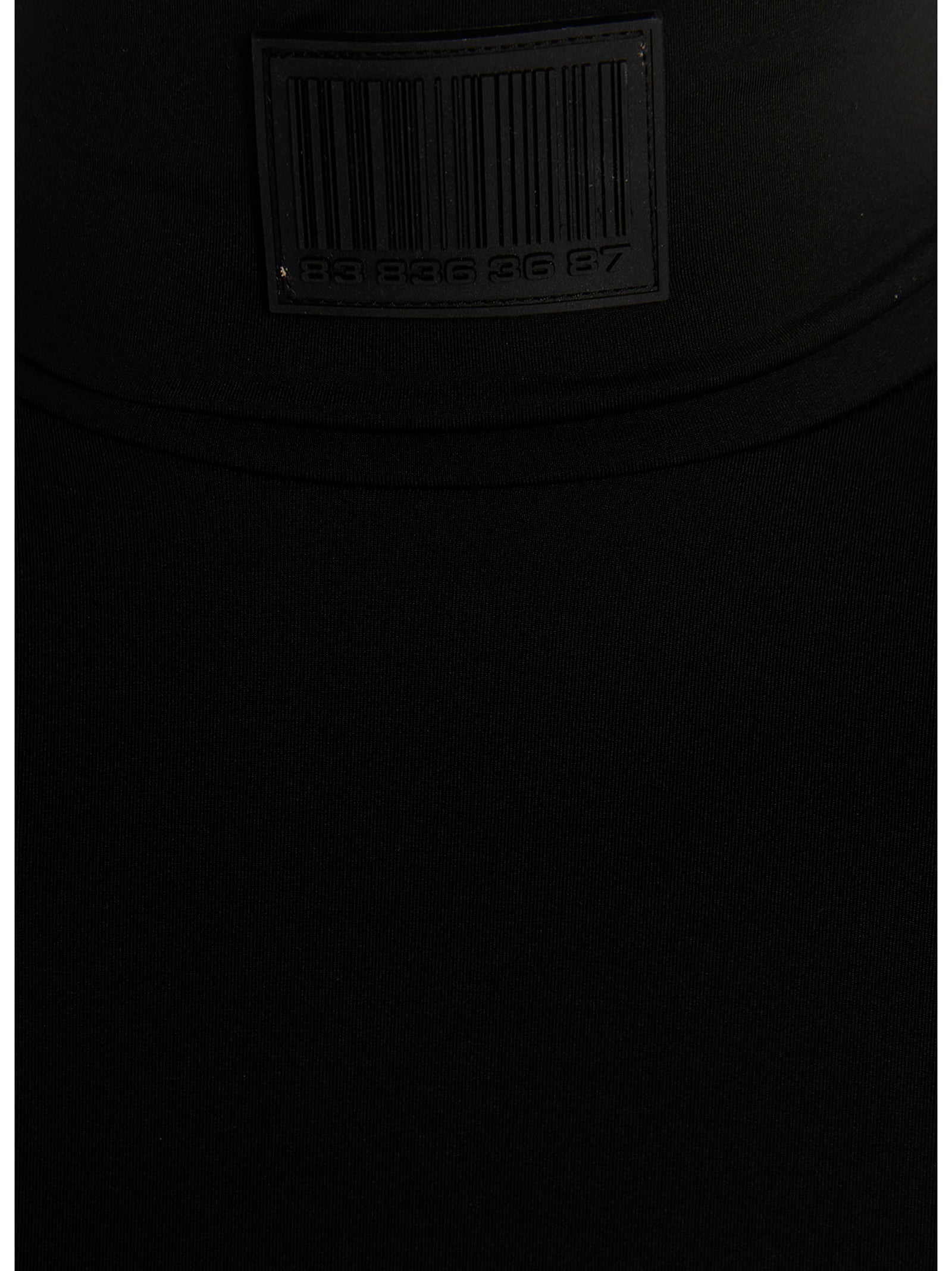 Cardigan by VTMNTS for men in stretch polyamide black & signature features a dramatic silhouette, showcasing a sophisticated and dramatic detail for a timeless, premium look.